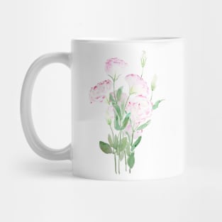 pink eustoma flowers  watercolor painting 2021 Mug